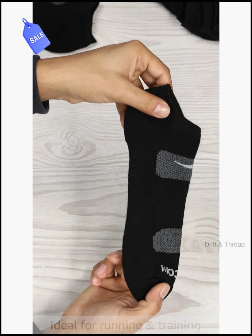 Performance No-Show Socks for Running Training Athletic Moisture Wicking Arch